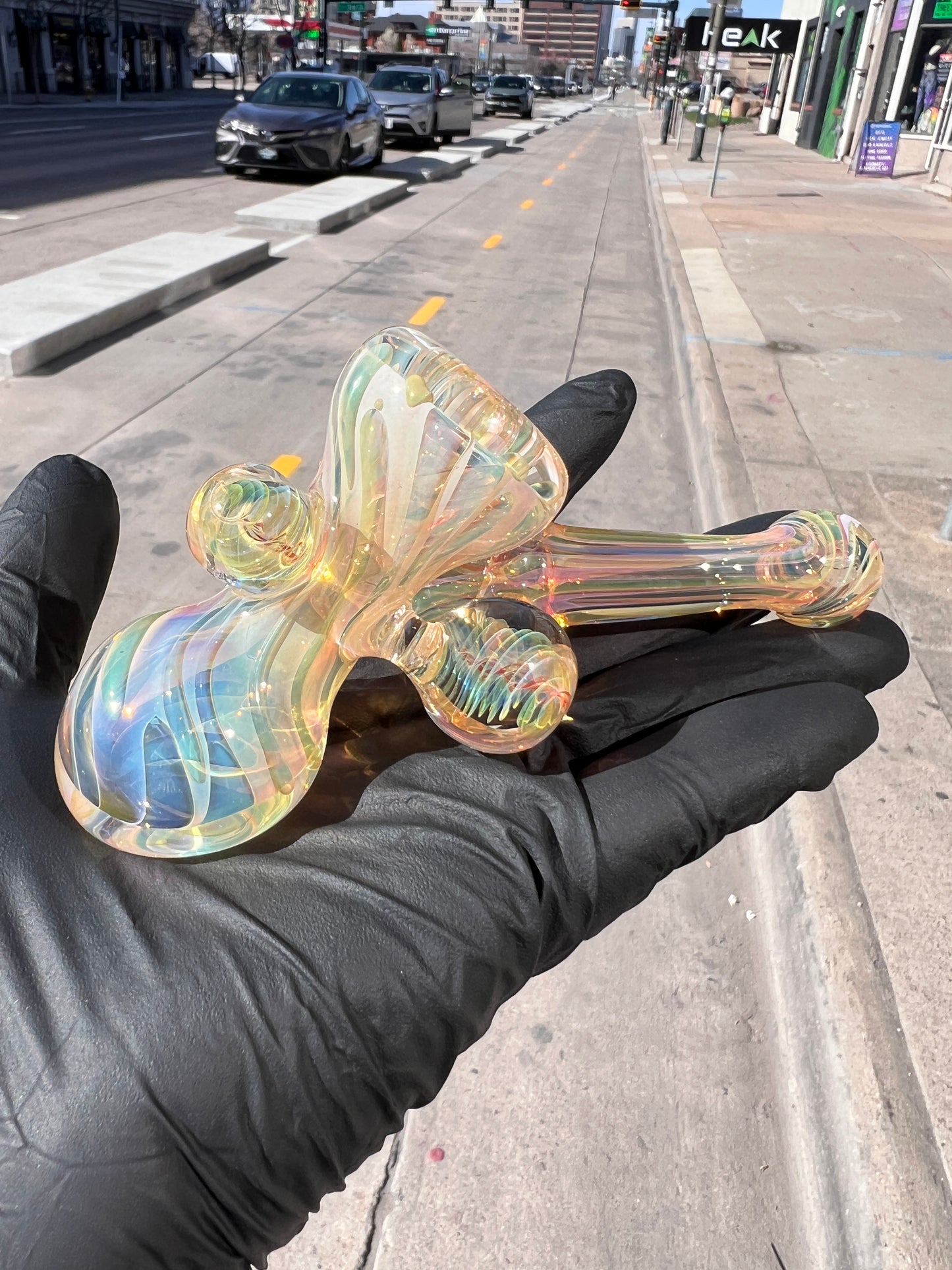 Fumed Sidecar Hammer with Mibs by Simon (Sigh Glass)