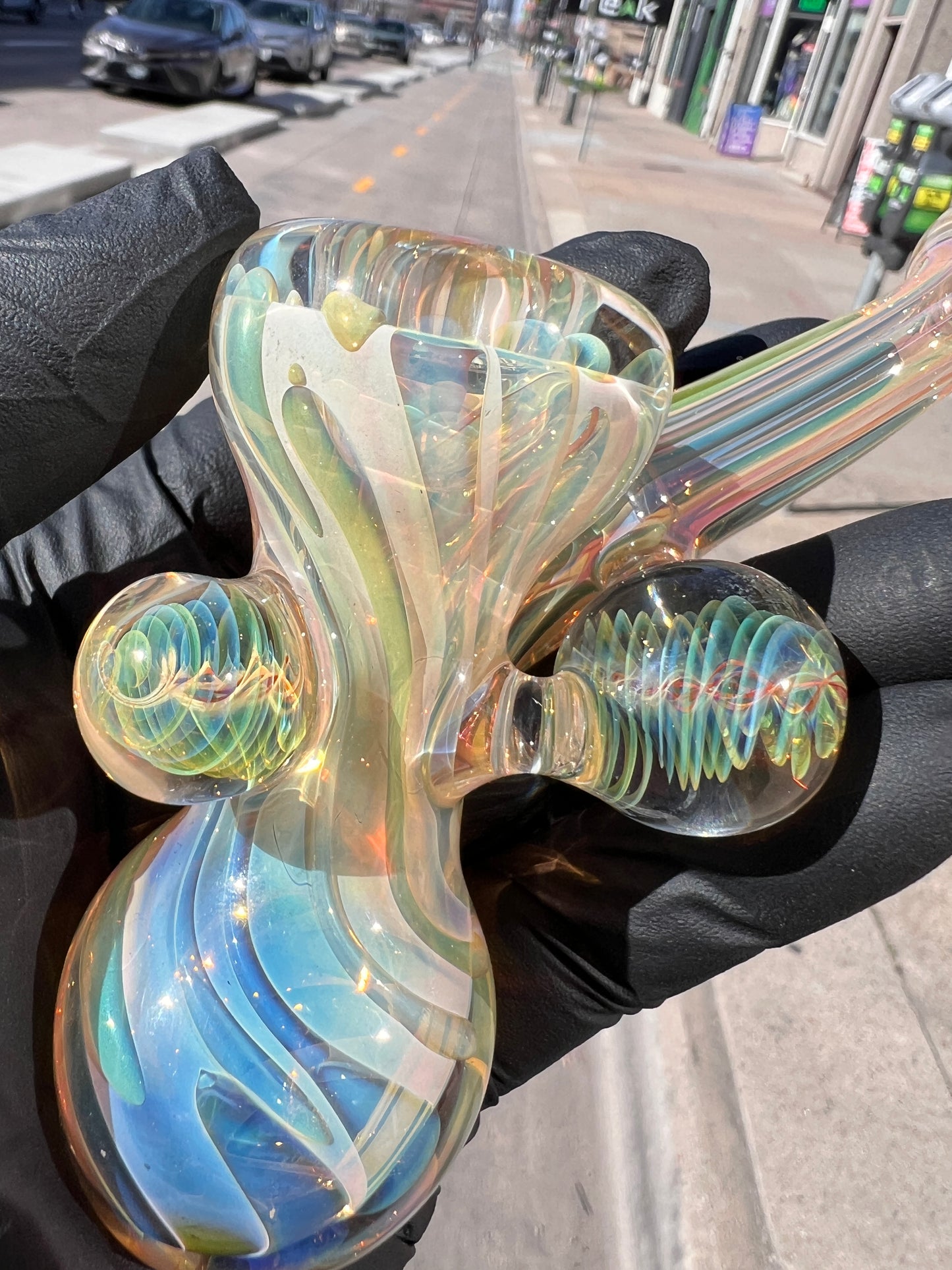 Fumed Sidecar Hammer with Mibs by Simon (Sigh Glass)