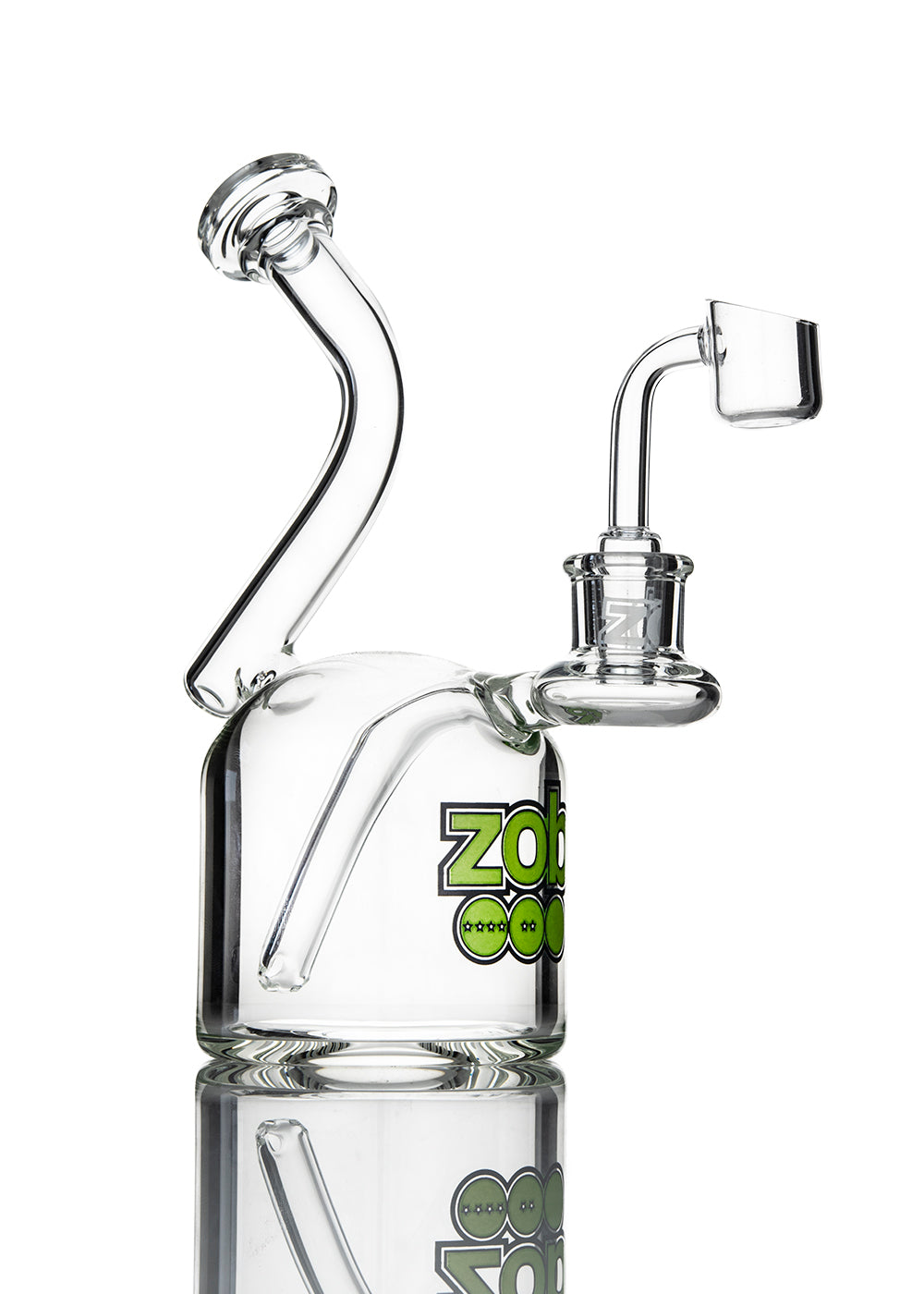 ZOB 75MM Chamber Bubbler with Banger with Black and Green Designer Logo Vapor Bubbler