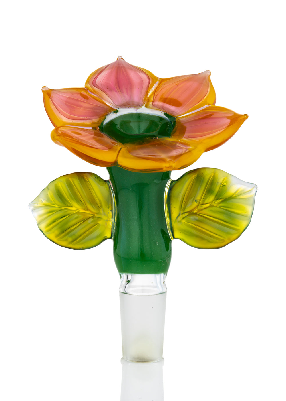 Heady 14mm Flower Slide in OG Moss and Orangie Pink by Natey (Nateylove)