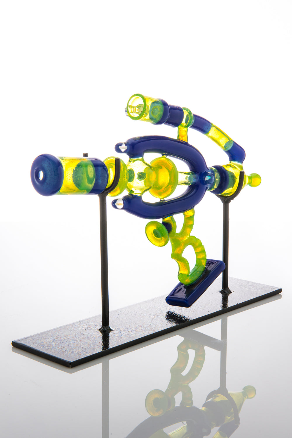 Slyme and Blue Cheese Ray Gun Vapor Bubbler with Stand by Darby Holm