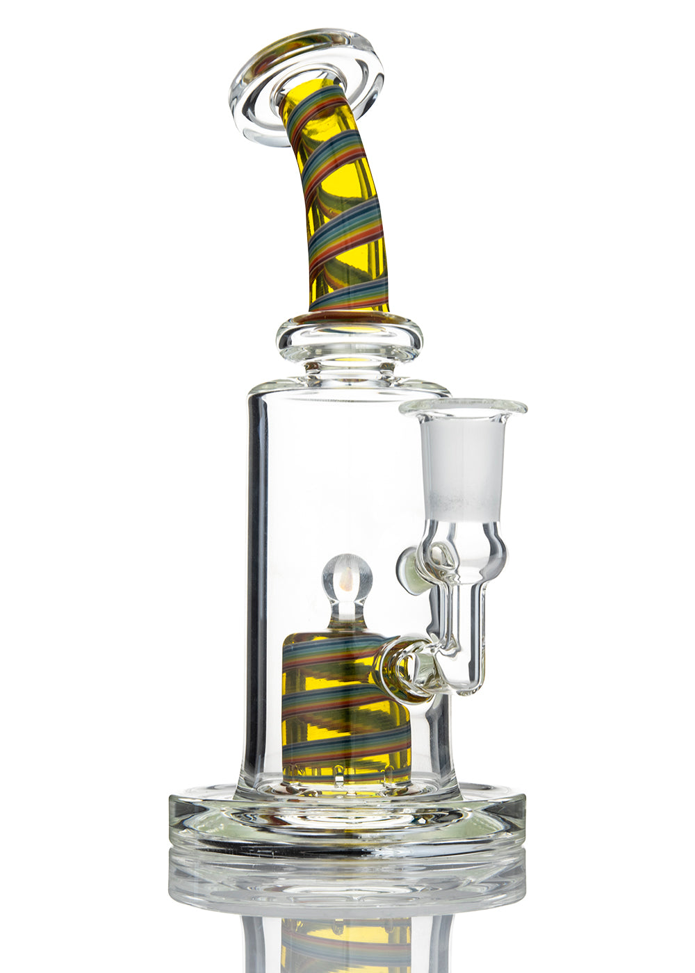 Opal top Perc Vaper Bubbler Rainbow Line work UV Nova By Michael Down (Mike D Glass)