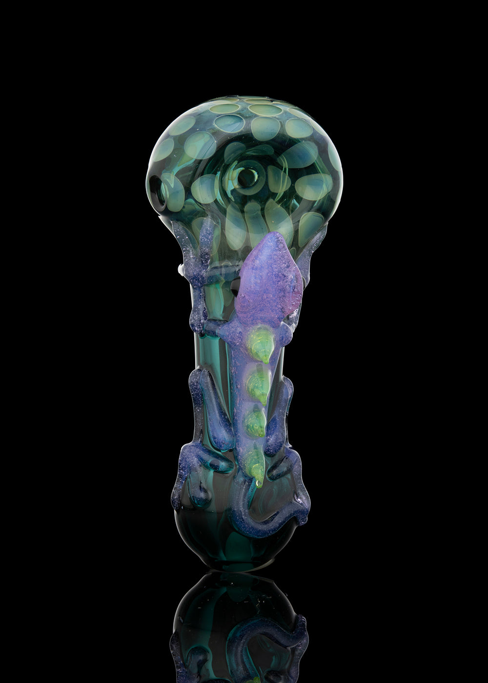Teal Spoon with Pink Slyme Lizard by Curtis Claw