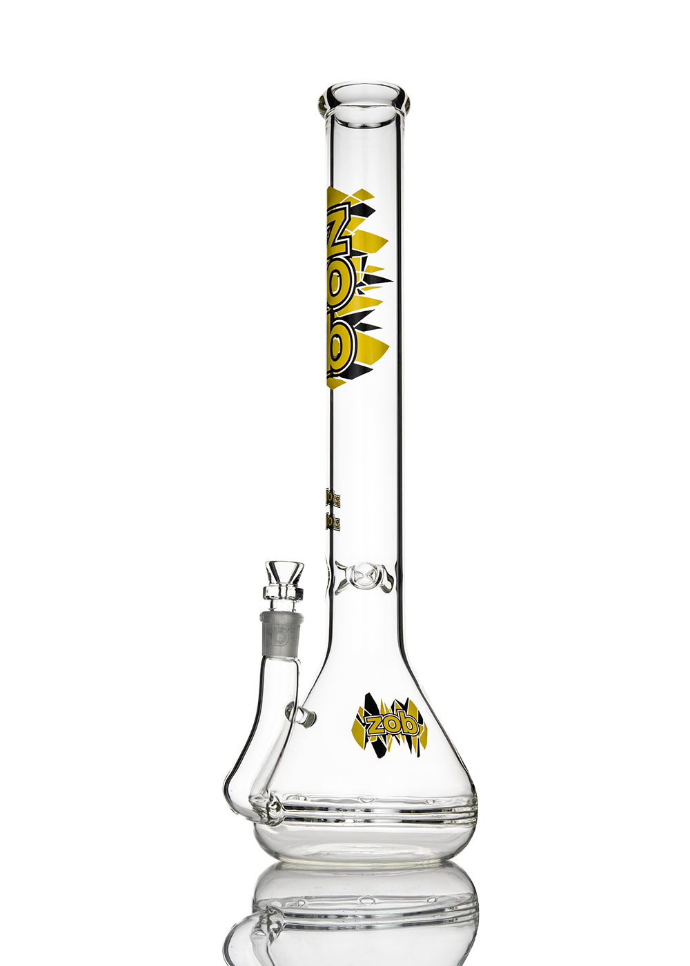 ZOB Stemless Zobello 18" Beaker with Black and Yellow Designer Logos Tube