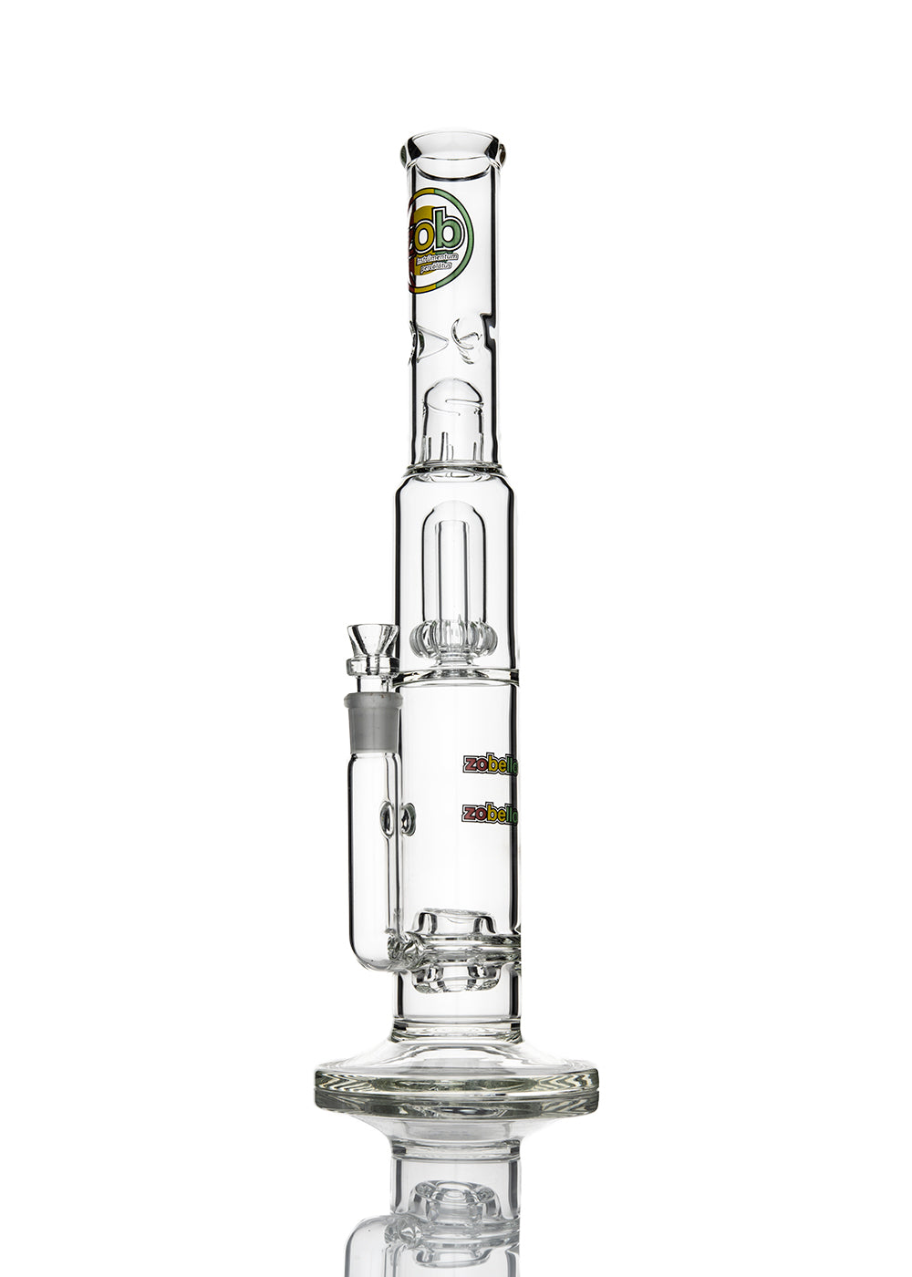 ZOB Zobello to UFO Perc Stemless Straight with Rasta Circle Logo Tube