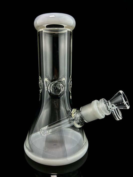 8.5" 7MM Mini Beaker With Color  Base and Lip Accents