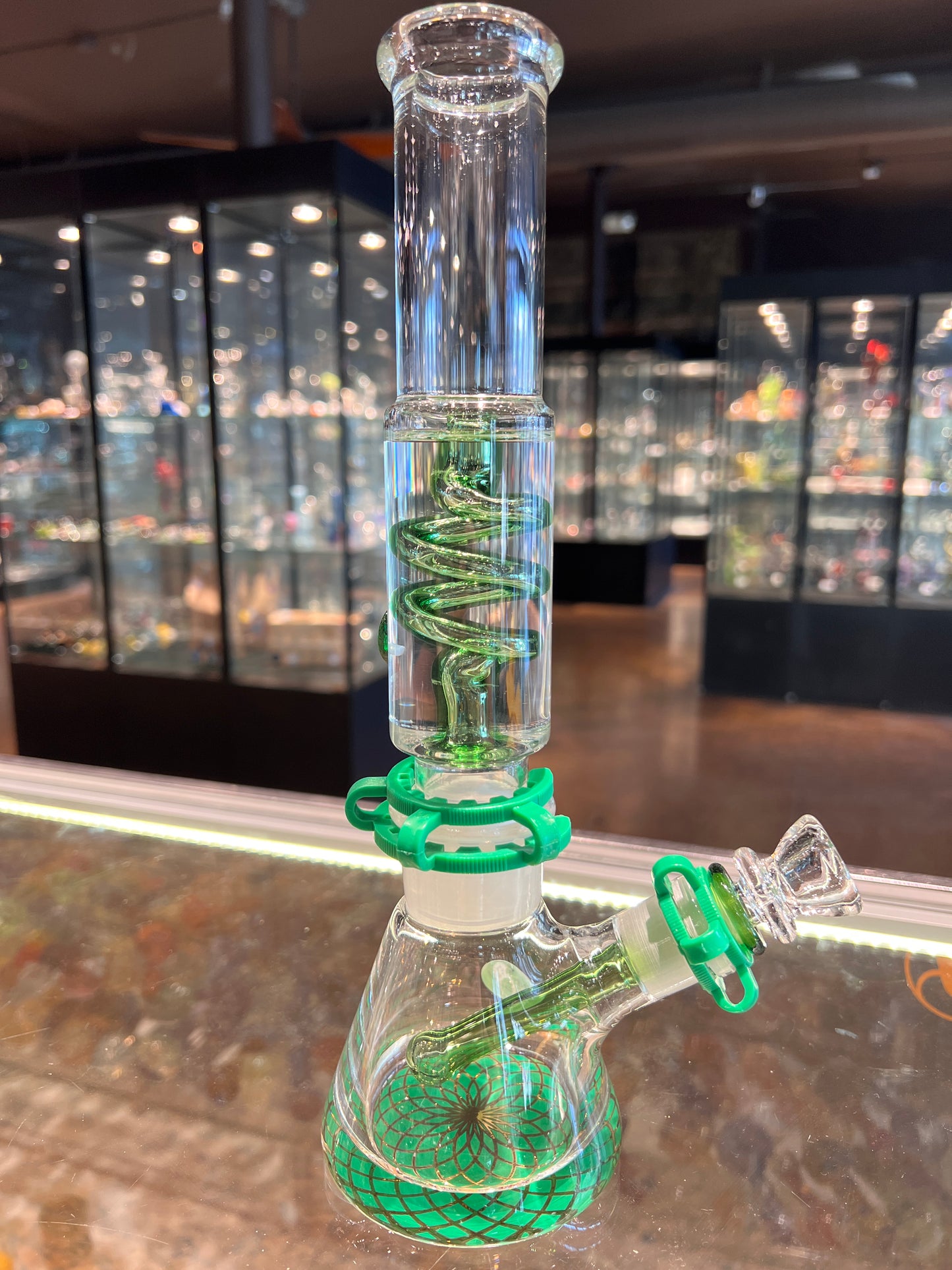 12" Glycerin Beaker With Matching Stem and Bowl (Color Options Available)