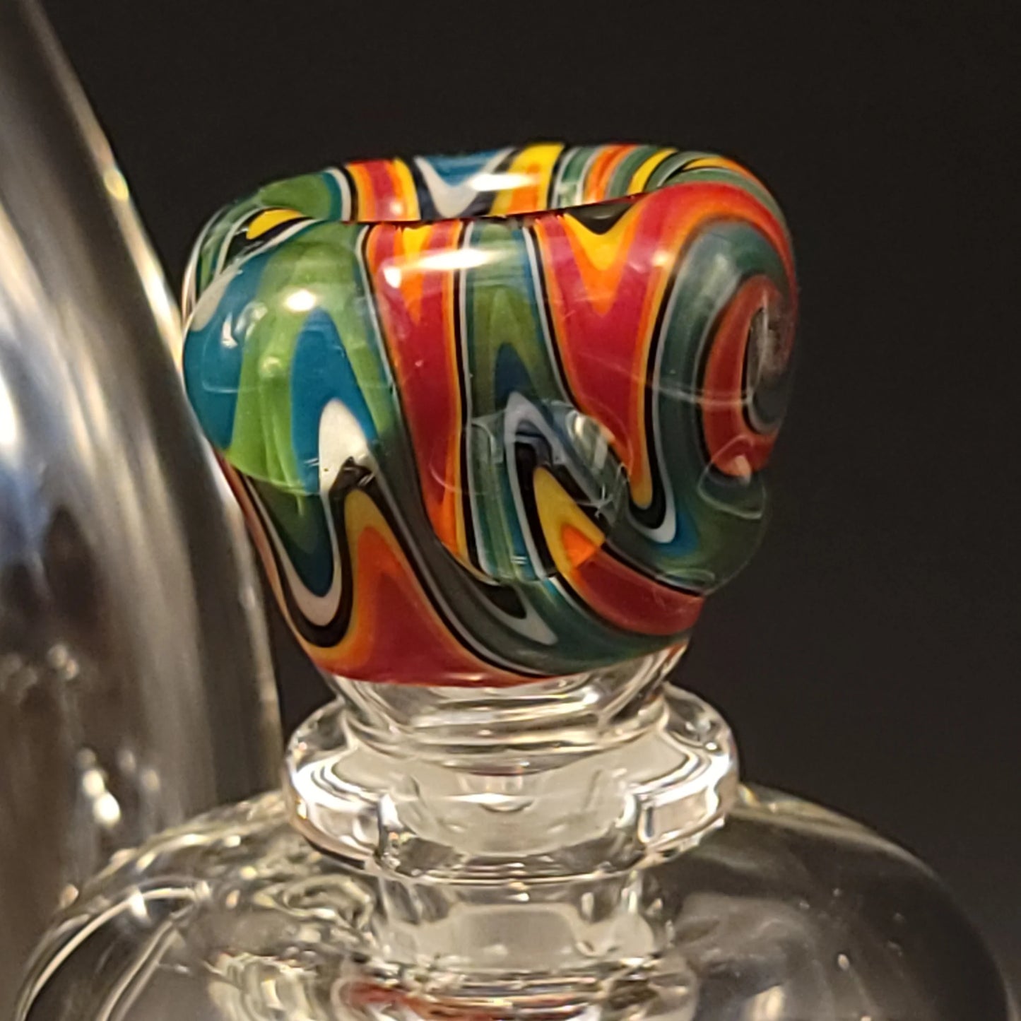 Manifest Glass works (MGW) Worked Bubbler in Rainbow