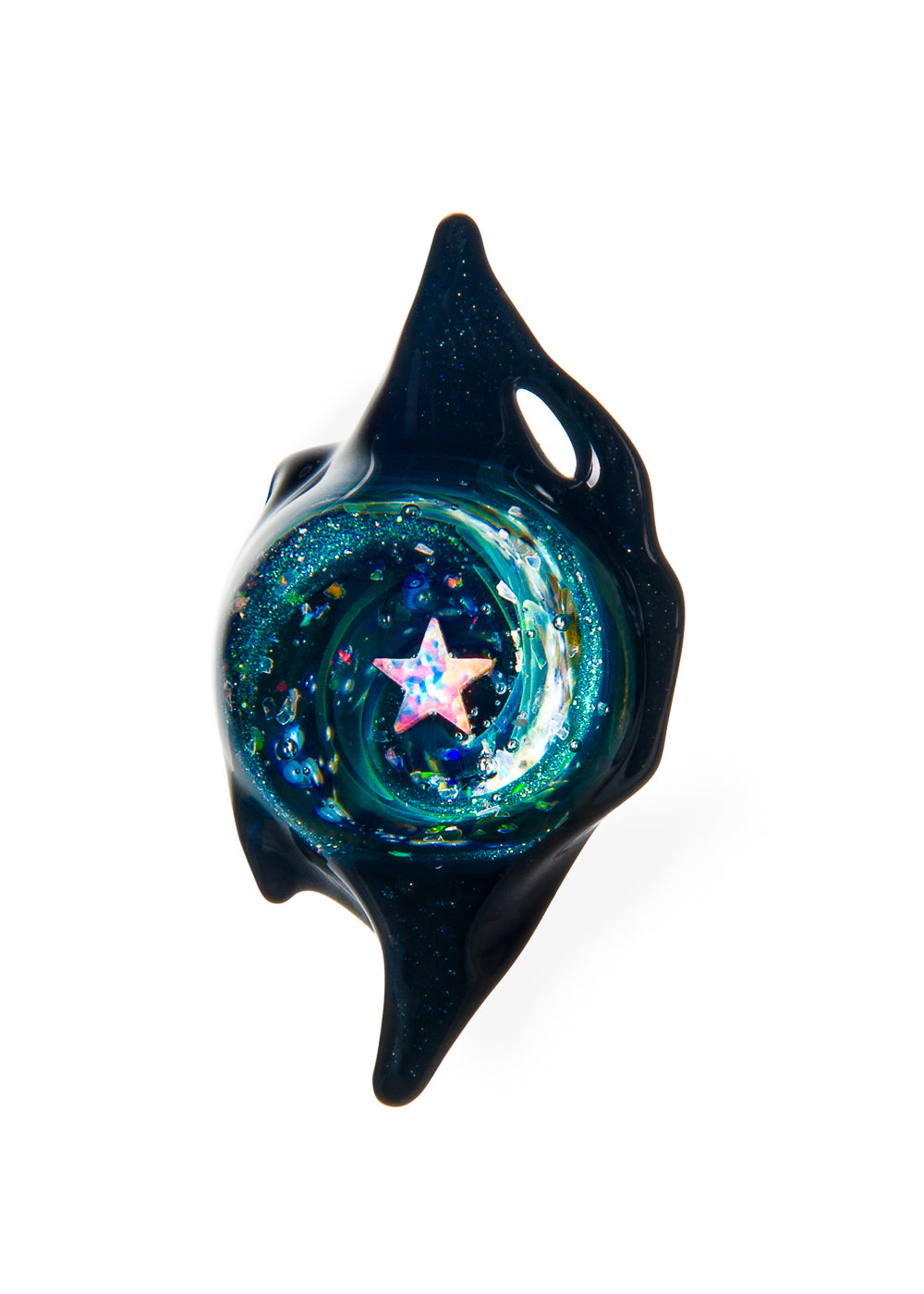 Galaxy with Encased Star Opal Pendant by Northern Lights