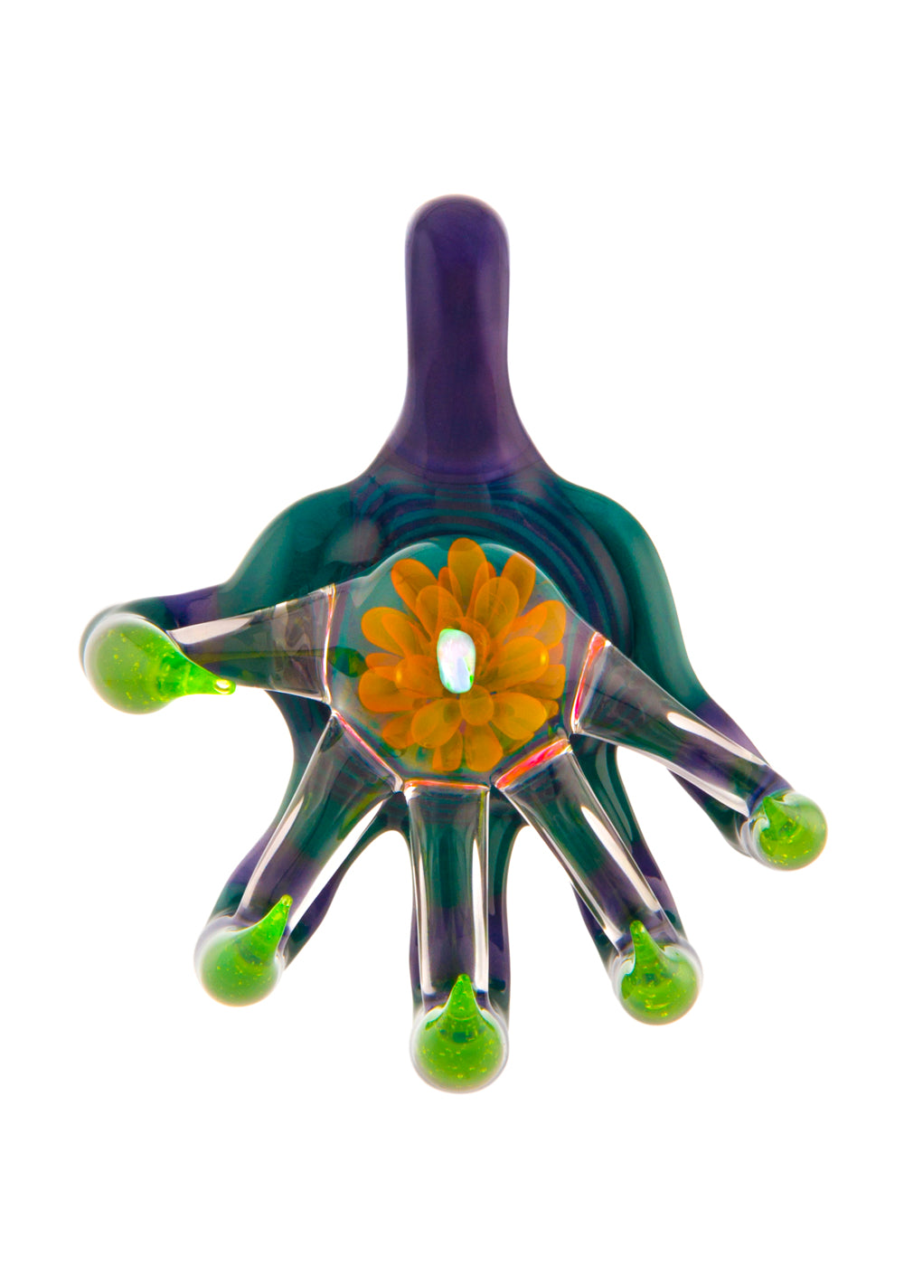 Encalmo Claw Pendant in Purple, Aqua Azul, and Slyme by Curtis Claw