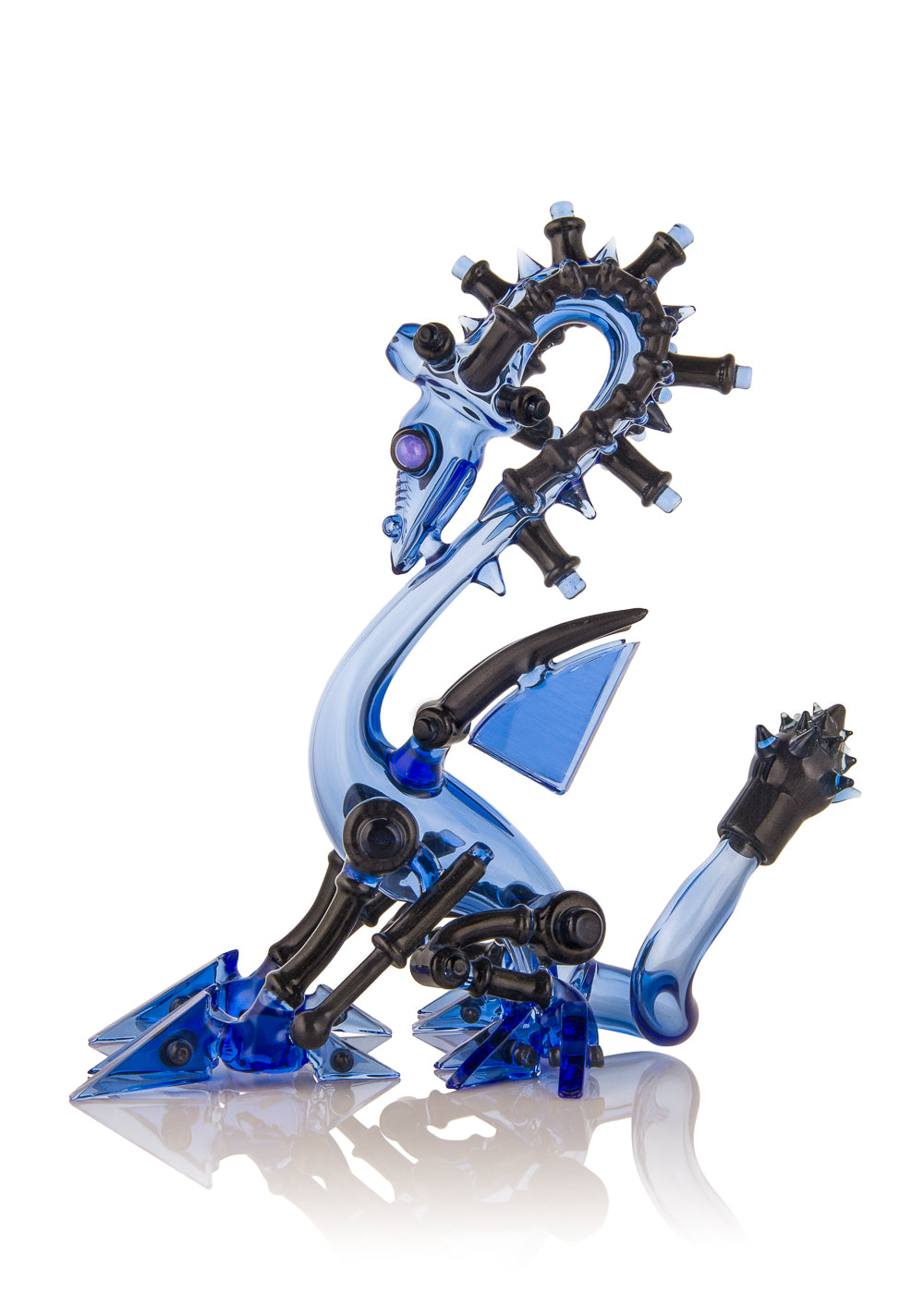 Biomechanical Blue Rain Robo-Dragon Vapor Bubbler Collaboration by Banjo and Joe Peters