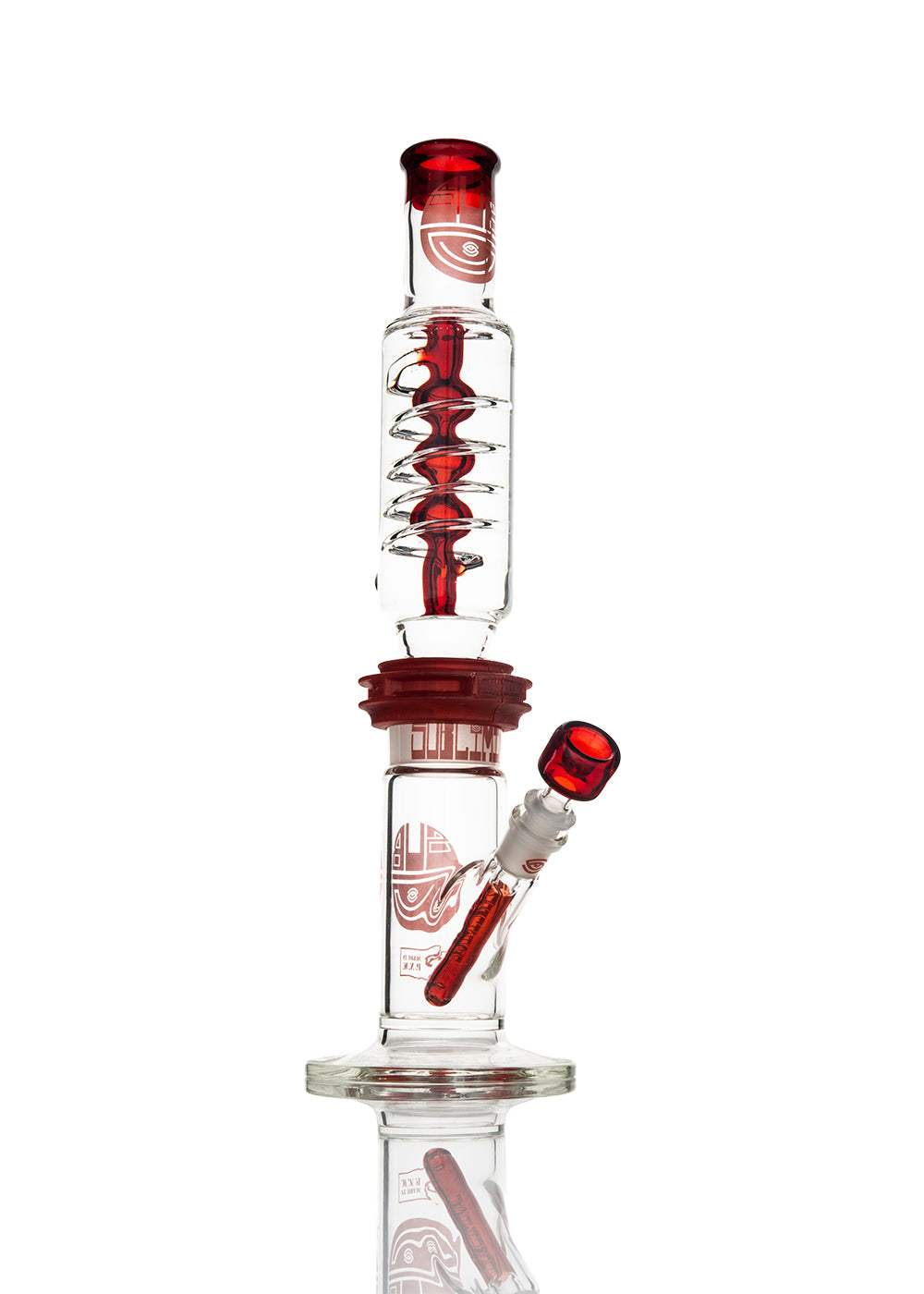 Subliminal Glass Small Coil Straight Tube in Red
