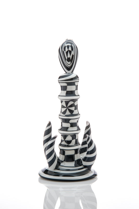 Black and White Checkered Bubbler by Chris Carlson