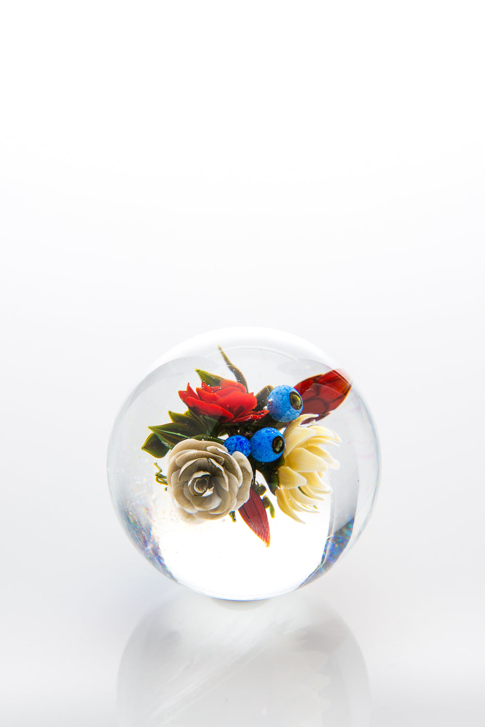 Two Inch Marble with Floral Arrangement by Akihiro Okama