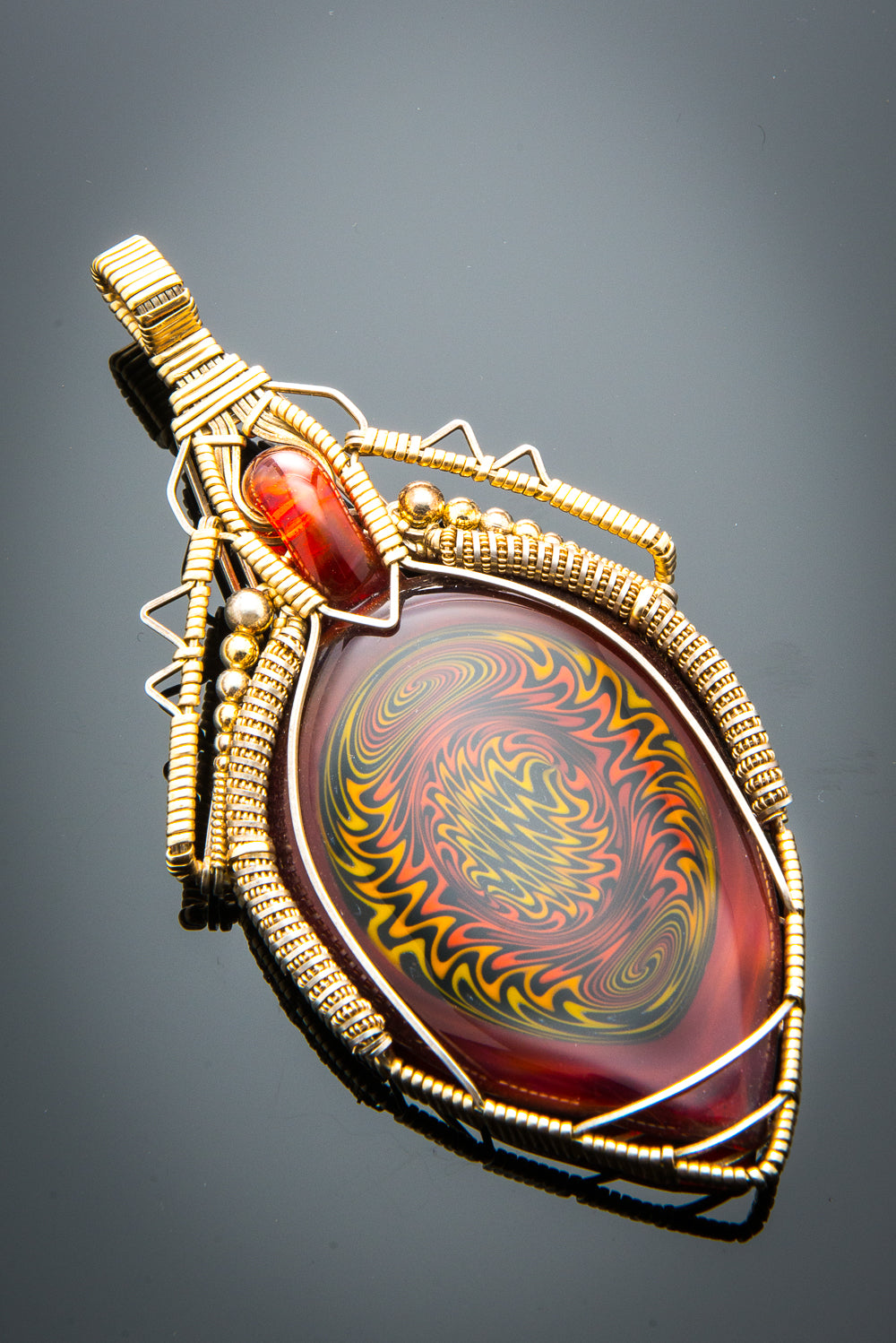 Wire Wrapped "Phoenix" Pendant Collaboration by Trikky and Tim Mayer (Wire Fire Wraps)