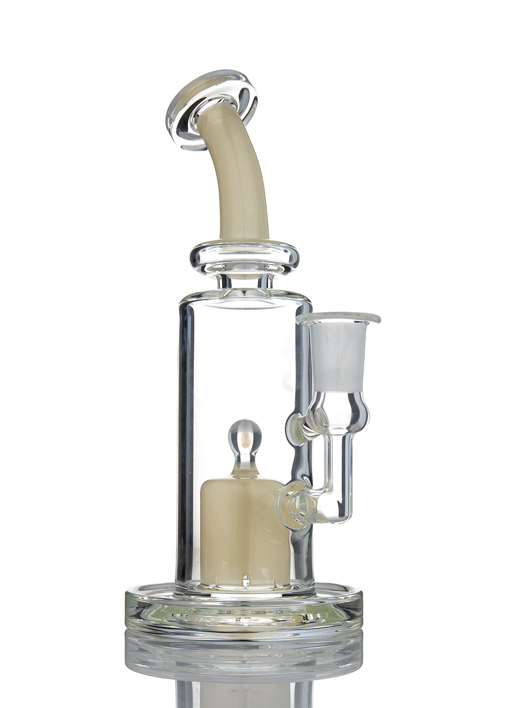 Opal top Perc Vapor Bubbler in CFL Pink Ivory by Michael Downs (Mike D Glass)