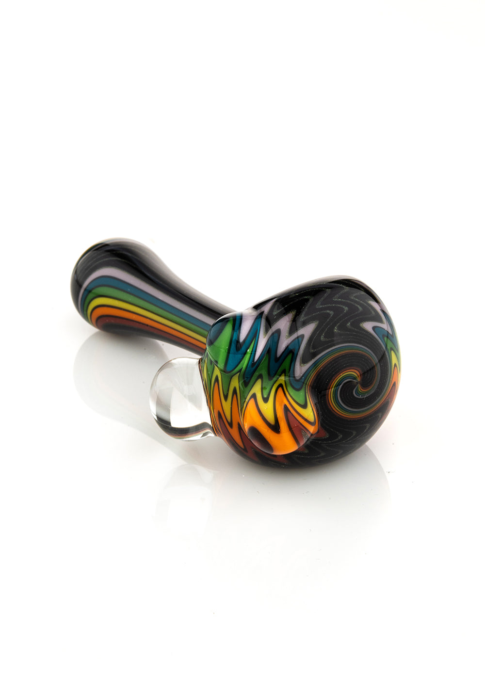 Black Rainbow Line Work Spoon by Sand – Illuzion Glass Galleries