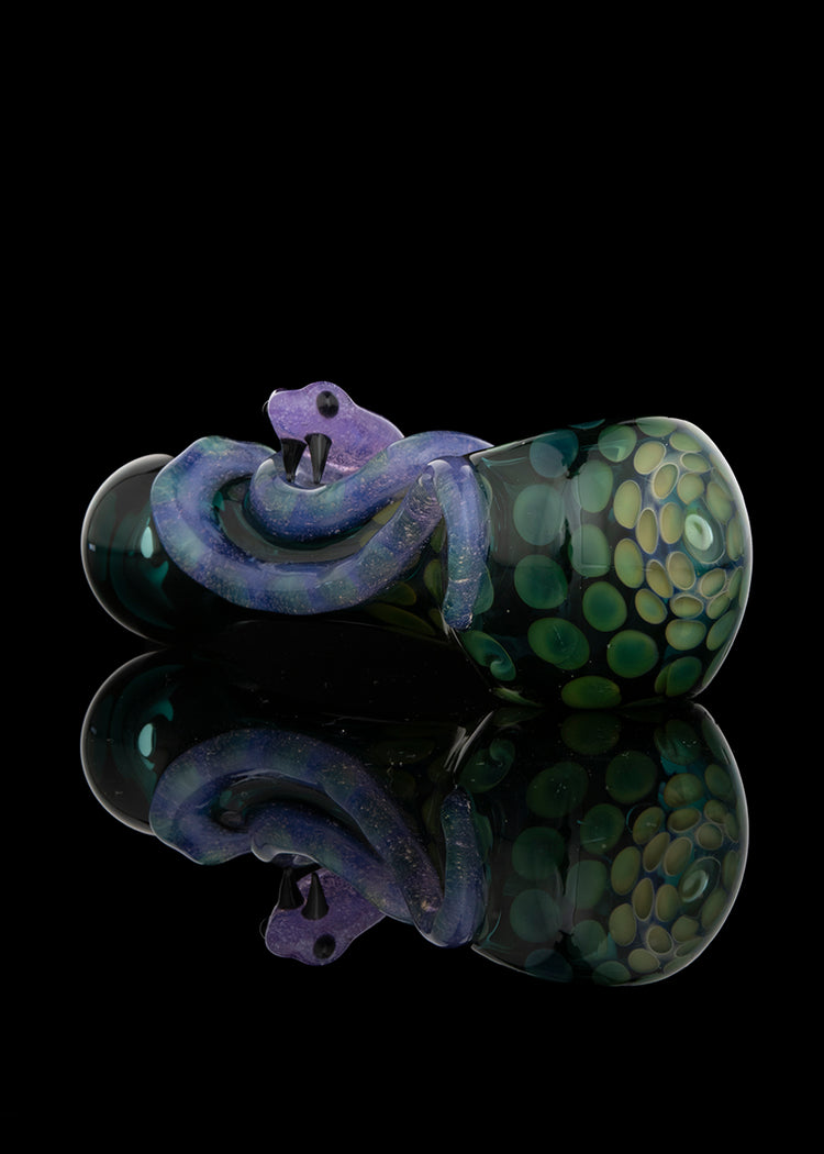 Teal Spoon with Pink Slyme Snake by Curtis Claw