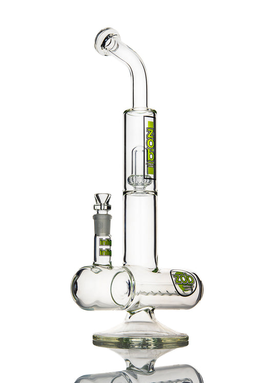 ZOB UFO Wubbler Inline with Black and Green Vertical Rectangle and Circle Logo Tube